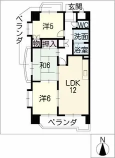 マイハイムかみやま【10階】の間取り