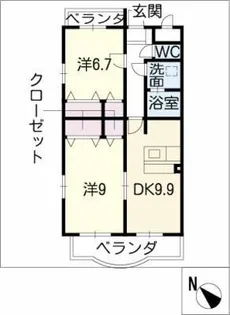 クレールミタカ【3階】の間取り