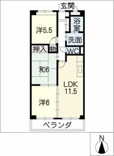 グレイス稲島【1階】の間取り