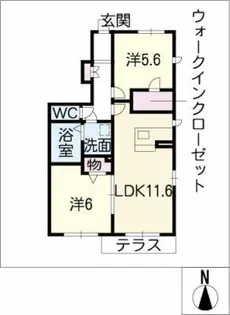 グレイシャス歌里【1階】の間取り