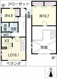 リシェール十番町【4階】の間取り
