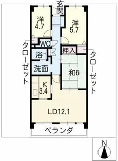 ファミール日進一番館 603号【6階】の間取り
