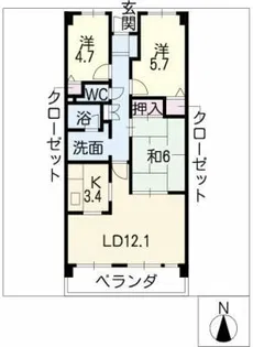 ファミール日進一番館 603号【6階】の間取り
