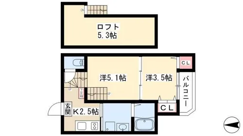 Wood house 本陣【2階】の間取り