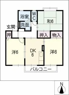 ロイヤルビレッジC棟【2階】の間取り