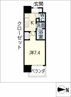 リバーコート砂田橋Ⅰ【0401号室】の間取り