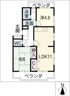 サンシティ小池【2階】の間取り