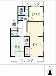 サンシティ小池【2階】の間取り