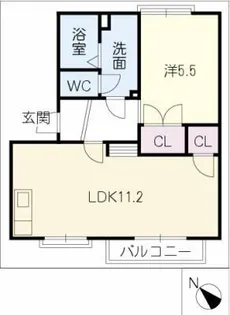 フレグランス砂田B棟【2階】の間取り