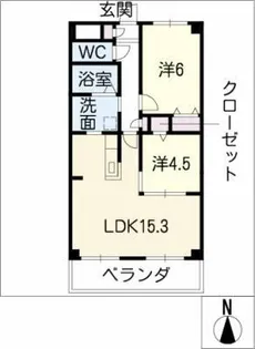 アトリオ岩倉【2階】の間取り