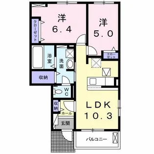 大阪府大阪狭山市東池尻3丁目【アパート】の間取り