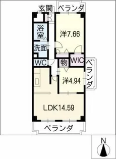ヒルクレスト開明【2階】の間取り