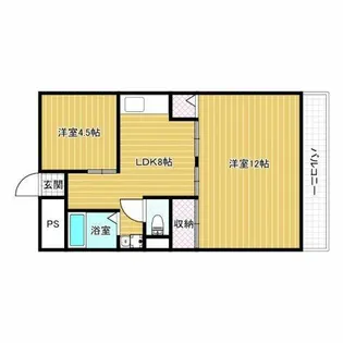 羽曳山第一サンハイツ【2階】の間取り