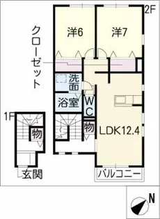 エスポワール神野新田【2階】の間取り
