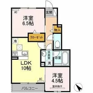 パーシモン【102号室】の間取り