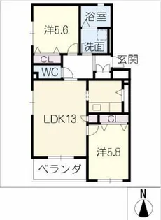 エスパシオ日赤【2階】の間取り