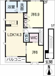 ラシック S・S C棟【2階】の間取り