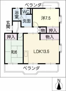 グリーンパーク城東【4階】の間取り