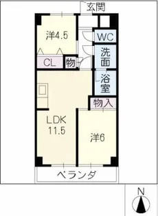 ロイヤル香流【2階】の間取り
