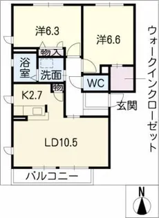 ガーデンプラムA棟【2階】の間取り