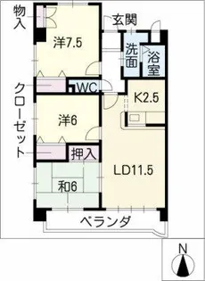 第2ヒルハイツ浅井【3階】の間取り