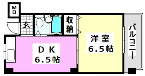 1DKの間取り画像