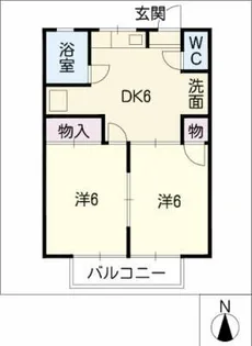コーポ大賀里【2階】の間取り