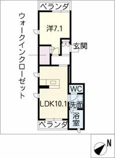 パティオ六田【2階】の間取り