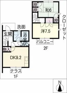 フローレスA棟【2階】の間取り