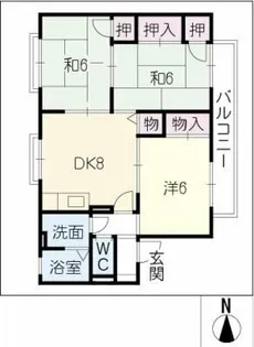 セジュール美樹【1階】の間取り
