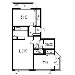 ピアコート川沿【2階】の間取り