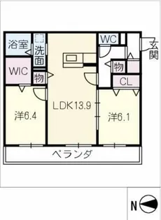 ソレーユⅢ【2階】の間取り
