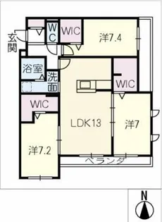 ソレーユⅢ【2階】の間取り