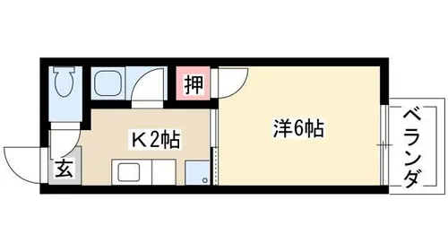 タウンハイツ中村【207号室】の間取り