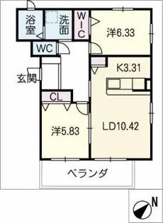 ブリック江南【1階】の間取り