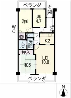 杁中スカイタウンB棟210号【2階】の間取り