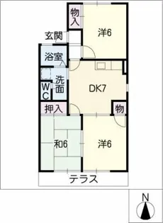 イーストアヴェニューD棟【1階】の間取り