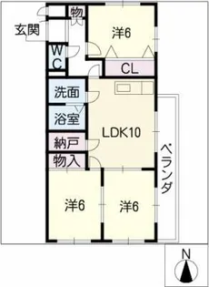 アイリス八橋【3階】の間取り