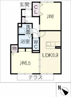 グレイス鶴が沢 A棟【1階】の間取り