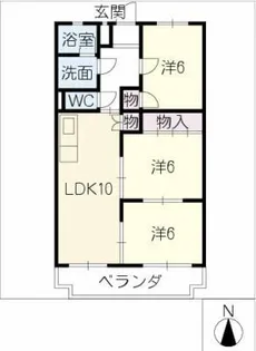 ハイツオークス【3階】の間取り