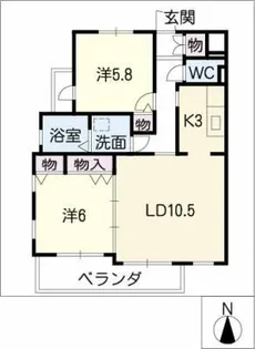 FLOURISH HILLS西棟【2階】の間取り