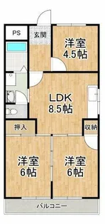 春木マンション【4階】の間取り