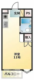 ジャルダンS A【306号室】の間取り