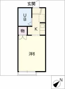プチハイム篠木B棟【1階】の間取り
