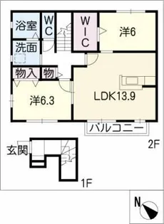 ミレーニア泉【2階】の間取り