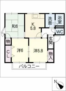 グリーンロード大堀A棟【2階】の間取り