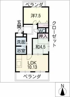 ドゥーブル檀渓【1階】の間取り
