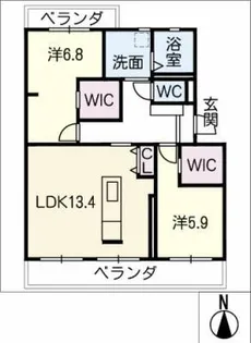 ハイライズ戸ヶ崎【3階】の間取り