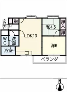 ウエストハウス オーモン【2階】の間取り
