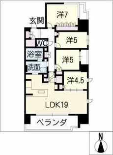プラウド植田802号【8階】の間取り